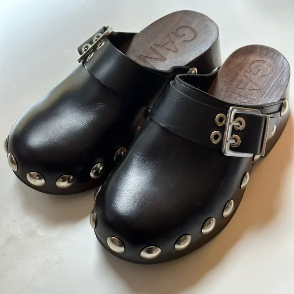 GANNI Studded Leather Clogs - Picture 4 of 6